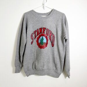 VTG Stanford University Sweatshirt Raglan Pullover Adult Medium Grey